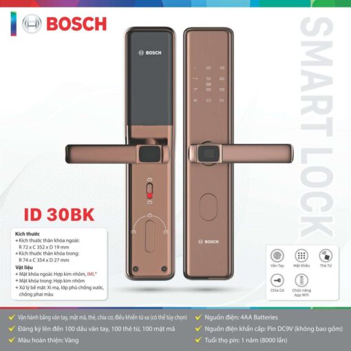 Khóa vân tay Bosch ID 30BK chính hãng