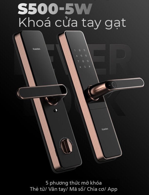 Khóa Vân Tay S500-5W Tay Gạt