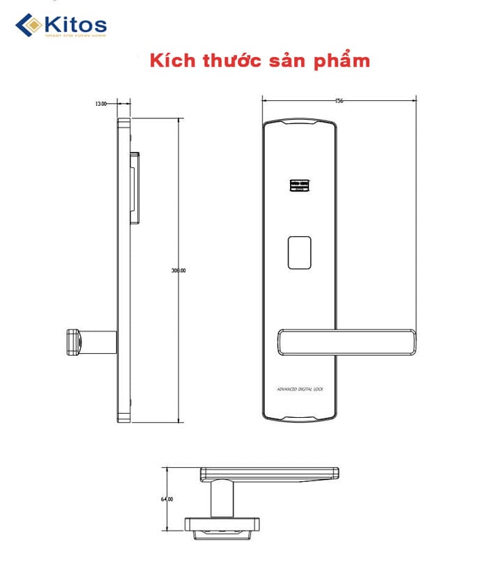 Khóa từ khách sạn kc818 5 Kich Thuoc Kitos Kc 818.Jpg